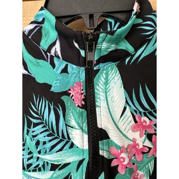 Tommy Bahama Golf Tennis Dress With Shorts Zip Neck Black Floral Print NWT Small - Picture 3 of 7